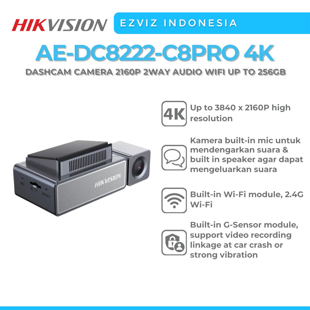 Hikvision AE-DC8222-C8PRO 8MP UHD Wi-Fi Dashcam